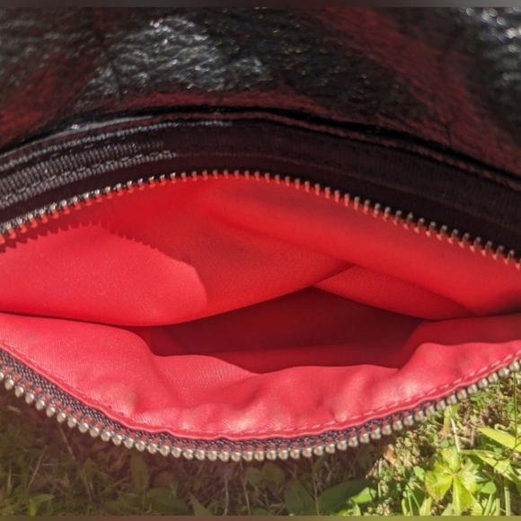 Coach Poppy Glam Tote Y2K Metallic Black Leather with silver accents EUC - Picture 14 of 16